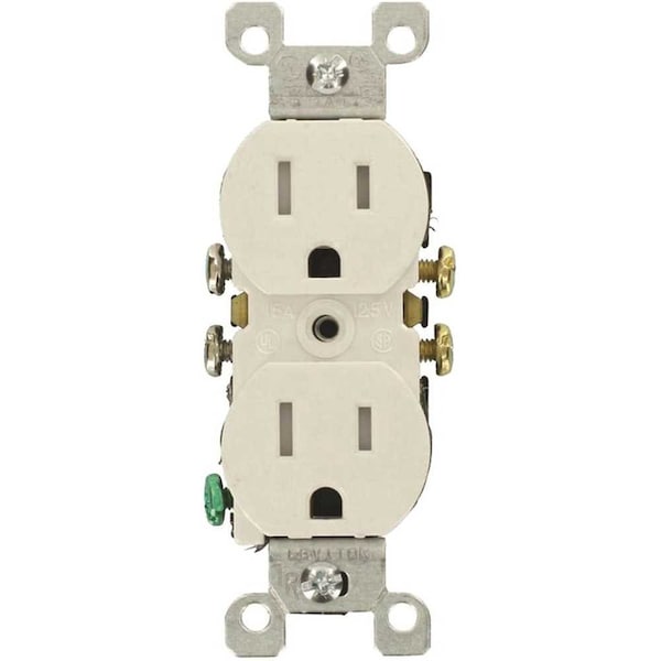 15 Amp Tamper-Resistant Duplex Outlet, White, 10PK